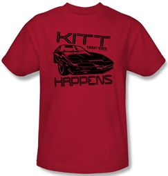 Knight Rider T-shirt Kitt Happens Adult Red Tee Shirt Knight Rider T-shirt Kitt Happens Adult Red Tee Shirt