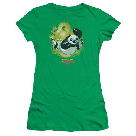 Kung Fu Panda 3 Juniors Shirt Drago Po Kelly Green T-Shirt