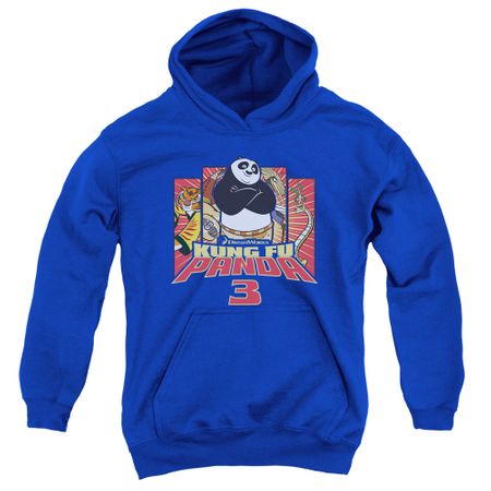 Kung Fu Panda 3 Kids Hoodie Kung Furry Royal Blue Youth Hoody