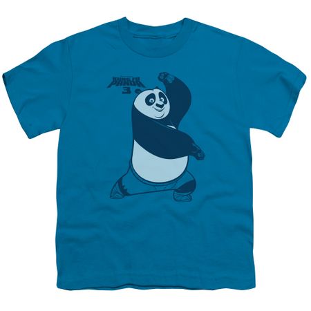 Kung Fu Panda 3 Kids Shirt Fighting Stance Turquoise T-Shirt