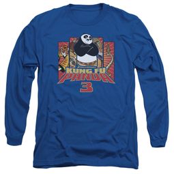 Kung Fu Panda 3 Long Sleeve Shirt Kung Furry Royal Blue Tee T-Shirt Kung Fu Panda 3 Long Sleeve Shirt Kung Furry Royal Blue Tee T-Shirt