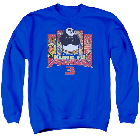 Kung Fu Panda 3 Sweatshirt Kung Furry Adult Royal Blue Sweat Shirt