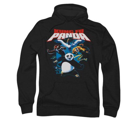 Kung Fu Panda Hoodie Sweatshirt Kung Fu Group Black Adult Hoody Sweat Shirt