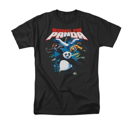 Kung Fu Panda Shirt Kung Fu Group Adult Black Tee T-Shirt