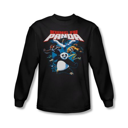 Kung Fu Panda Shirt Kung Fu Group Long Sleeve Black Tee T-Shirt