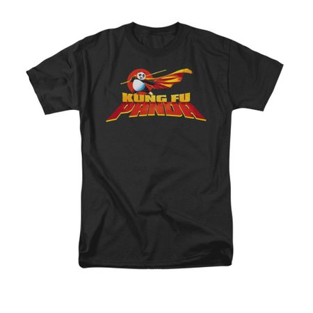Kung Fu Panda Shirt Logo Adult Black Tee T-Shirt
