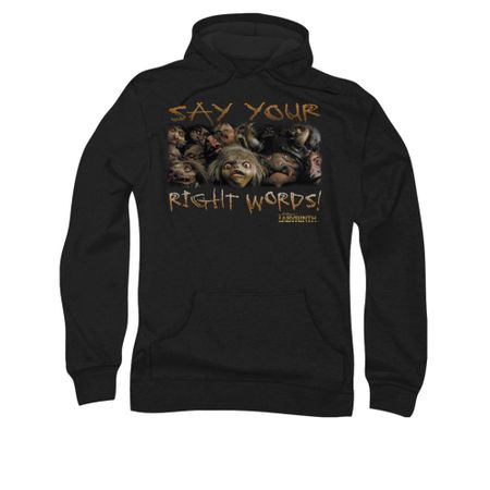 Labyrinth Hoodie Sweatshirt Say Your Right Words Black Adult Hoody Sweat Shirt