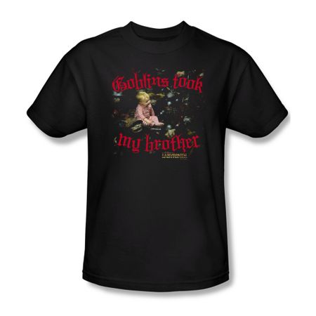 Labyrinth Shirt Goblins Took My Brother Adult Black Tee T-Shirt