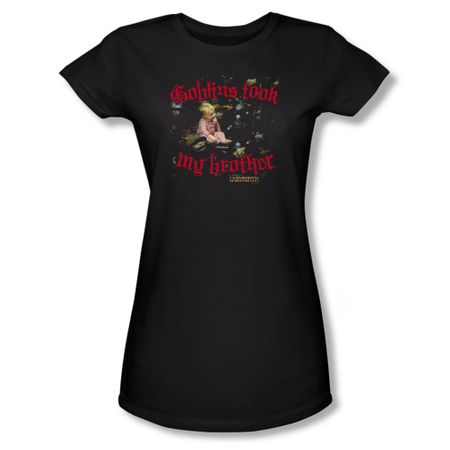 Labyrinth Shirt Juniors Goblins Took My Brother Black Tee T-Shirt