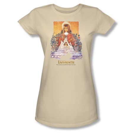 Labyrinth Shirt Juniors Movie Poster Cream Tee T-Shirt