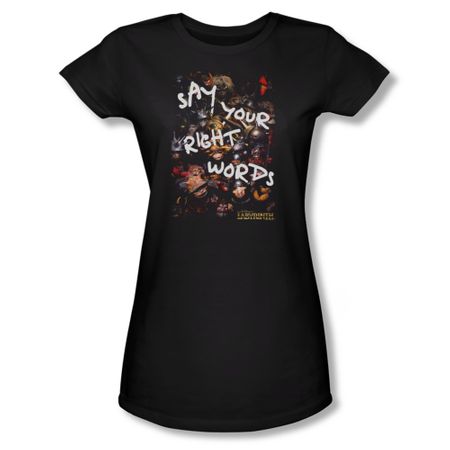Labyrinth Shirt Juniors Right Words Black Tee T-Shirt