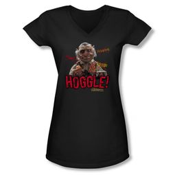 Labyrinth Shirt Juniors V Neck Hoggle Black Tee T-Shirt
