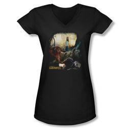Labyrinth Shirt Juniors V Neck Sarah & Ludo Black Tee T-Shirt