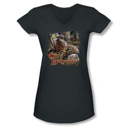 Labyrinth Shirt Juniors V Neck Sir Didymus Charcoal Tee T-Shirt