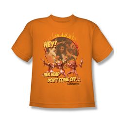 Labyrinth Shirt Kids Head Don't Come Off Orange Youth Tee T-Shirt