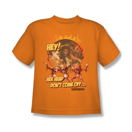 Labyrinth Shirt Kids Head Don't Come Off Orange Youth Tee T-Shirt