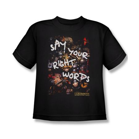 Labyrinth Shirt Kids Right Words Black Youth Tee T-Shirt