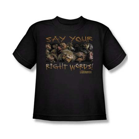 Labyrinth Shirt Kids Say Your Right Words Black Youth Tee T-Shirt