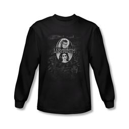 Labyrinth Shirt Maze Long Sleeve Black Tee T-Shirt