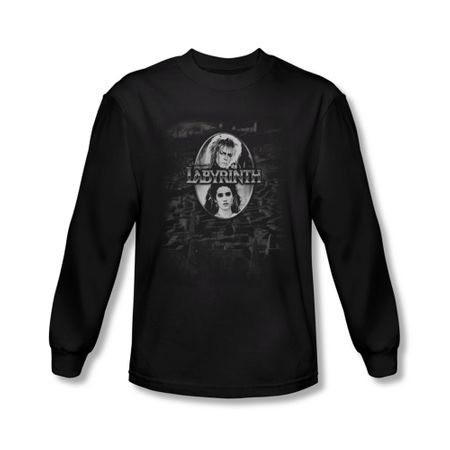 Labyrinth Shirt Maze Long Sleeve Black Tee T-Shirt
