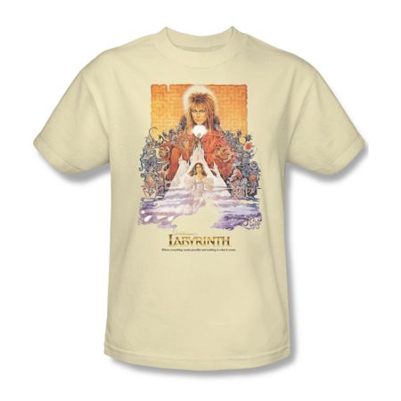 Labyrinth Shirt Movie Poster Adult Cream Tee T-Shirt