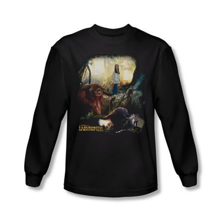 Labyrinth Shirt Sarah & Ludo Long Sleeve Black Tee T-Shirt