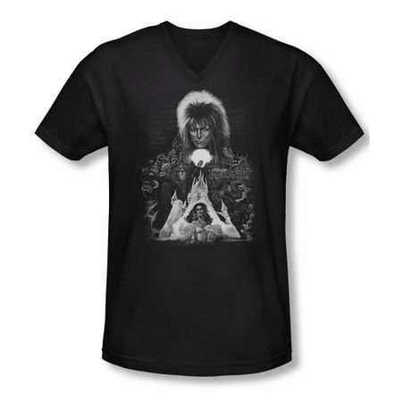 Labyrinth Shirt Slim Fit V Neck Castle Black Tee T-Shirt
