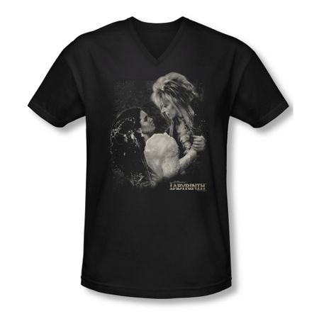 Labyrinth Shirt Slim Fit V Neck Dream Dance Black Tee T-Shirt