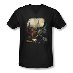 Labyrinth Shirt Slim Fit V Neck Sarah & Ludo Black Tee T-Shirt