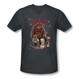 Labyrinth Shirt Slim Fit V Neck Should You Need Us Charcoal Tee T-Shirt