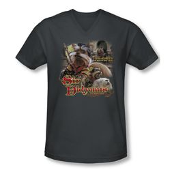 Labyrinth Shirt Slim Fit V Neck Sir Didymus Charcoal Tee T-Shirt