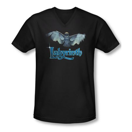 Labyrinth Shirt Slim Fit V Neck Title Sequence Black Tee T-Shirt