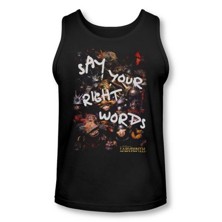 Labyrinth Tank Top Right Words Black Tanktop