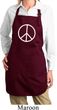 Ladies Apron Basic Peace White Full Length Apron with Pockets