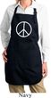 Ladies Apron Basic Peace White Full Length Apron with Pockets