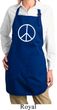Ladies Apron Basic Peace White Full Length Apron with Pockets