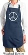 Ladies Apron Basic Peace White Full Length Apron with Pockets
