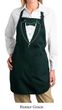 Ladies Apron Basic White Tuxedo Full Length Apron with Pockets