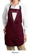 Ladies Apron Basic White Tuxedo Full Length Apron with Pockets