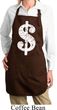 Ladies Apron Distressed Dollar Sign Full Length Apron with Pockets