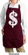 Ladies Apron Distressed Dollar Sign Full Length Apron with Pockets