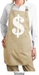 Ladies Apron Distressed Dollar Sign Full Length Apron with Pockets