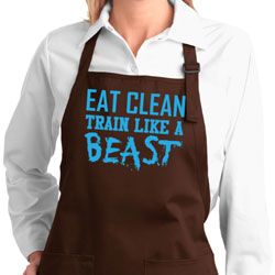 Ladies Apron Eat Clean Full Length Apron with Pockets