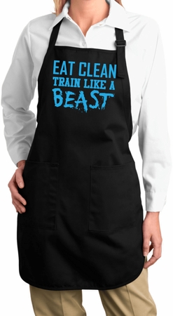 Ladies Apron Eat Clean Full Length Apron with Pockets