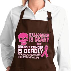 Ladies Apron Halloween Cancer Deadly Full Length Apron with Pockets