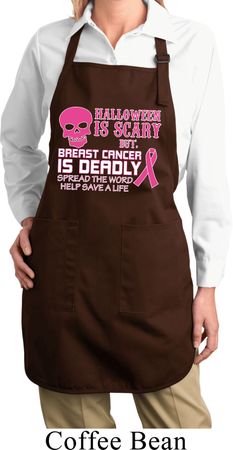 Ladies Apron Halloween Cancer Deadly Full Length Apron with Pockets