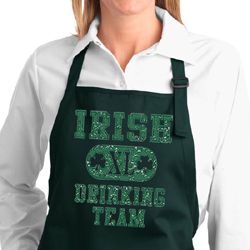 Ladies Apron Irish Drinking Team Full Length Apron with Pockets Ladies Apron Irish Drinking Team Full Length Apron with Pockets