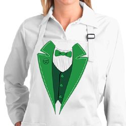 Ladies Apron Irish Tuxedo Full Length Apron with Pockets