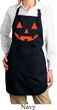Ladies Apron Orange Jack O Lantern Full Length Apron with Pockets