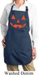 Ladies Apron Orange Jack O Lantern Full Length Apron with Pockets